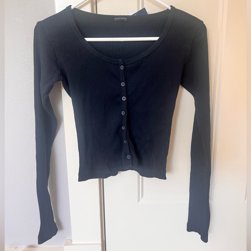 Brandy Melville navy button long sleeve size small